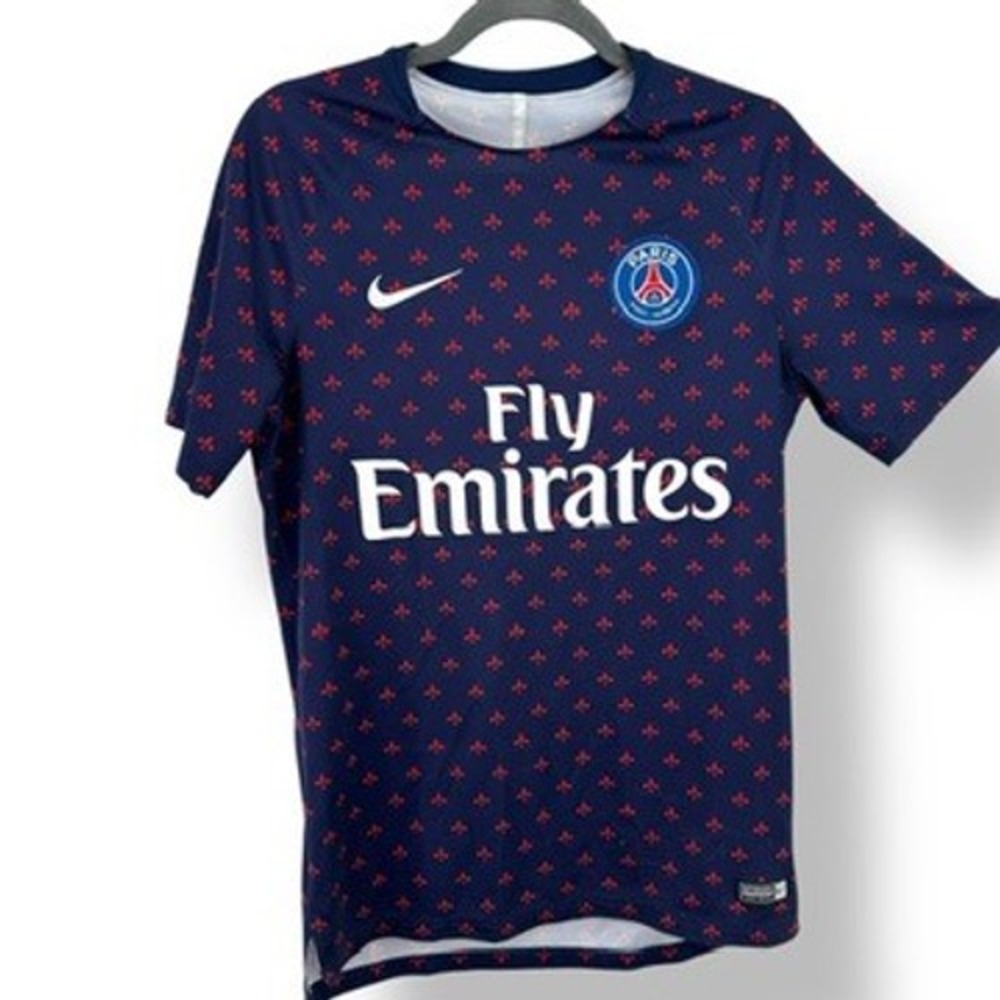 Nike Paris Saint Germain PSG Soccer Prematch Jersey Mens Small Dri Fit